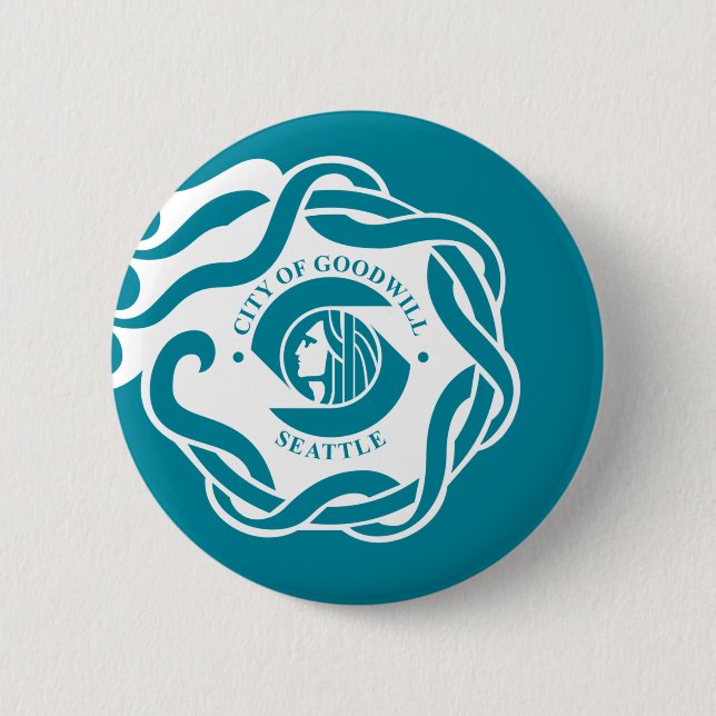 Chapa Redonda De 5 Cm Bandera de Seattle (Washington) (Anverso)