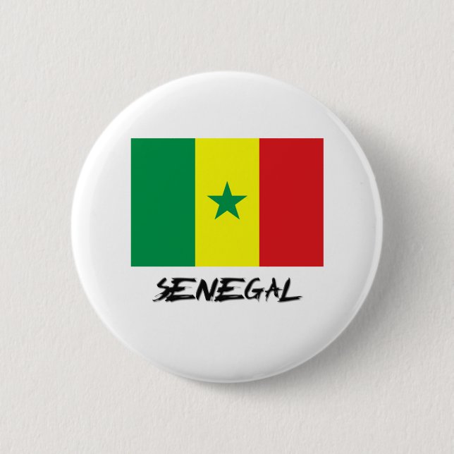 Chapa Redonda De 5 Cm Bandera de Senegal (Anverso)