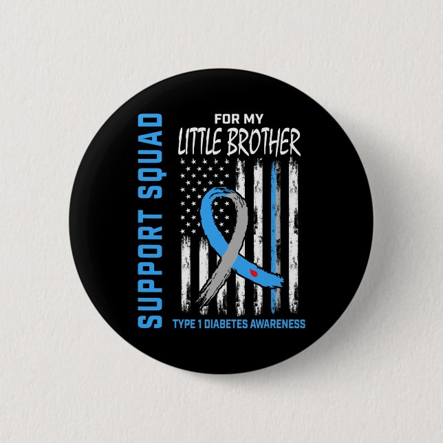 Chapa Redonda De 5 Cm Bandera de sensibilización T1d Pequeño Hermano Tip (Anverso)