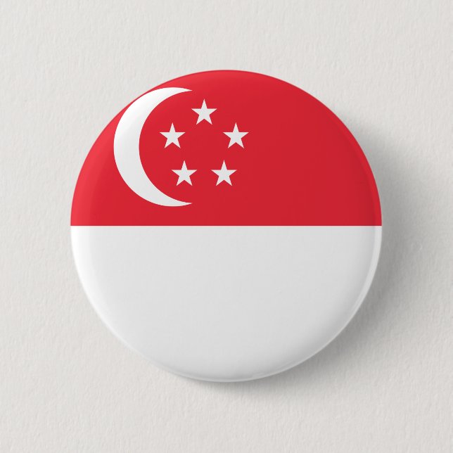 Chapa Redonda De 5 Cm Bandera de Singapur (Anverso)