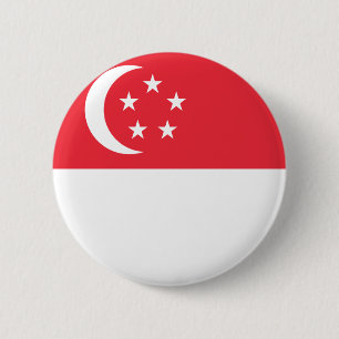 Chapa Redonda De 5 Cm Bandera de Singapur
