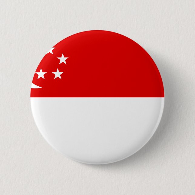 Chapa Redonda De 5 Cm Bandera de Singapur (Anverso)