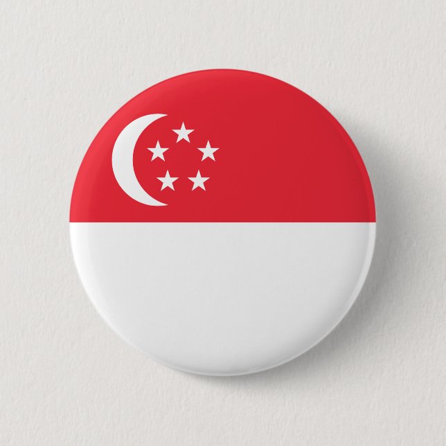 Chapa Redonda De 5 Cm Bandera de Singapur (Anverso)