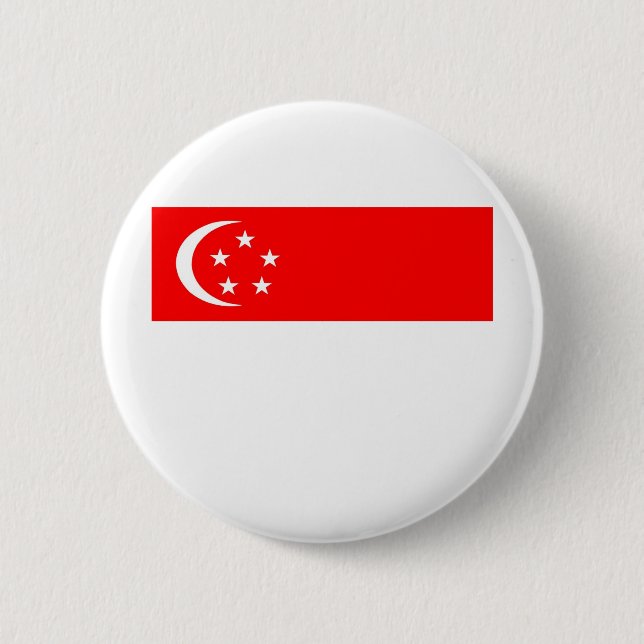 Chapa Redonda De 5 Cm Bandera de Singapur (Anverso)