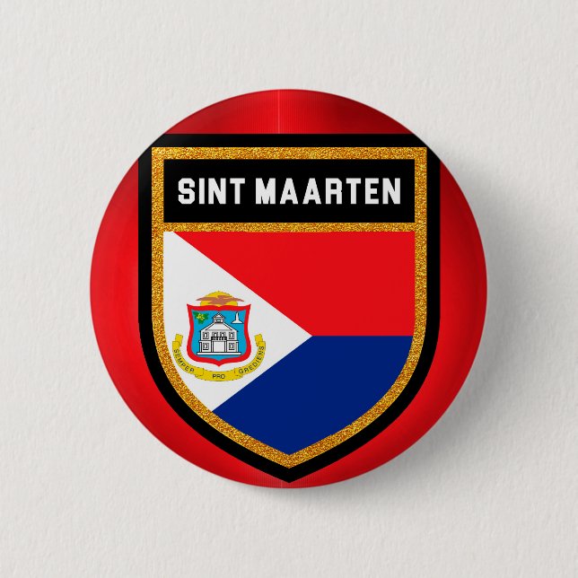 Chapa Redonda De 5 Cm Bandera de Sint Maarten (Anverso)