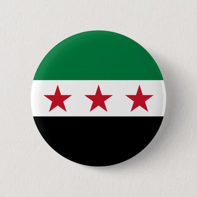 Chapa Redonda De 5 Cm Bandera de Siria (Anverso)