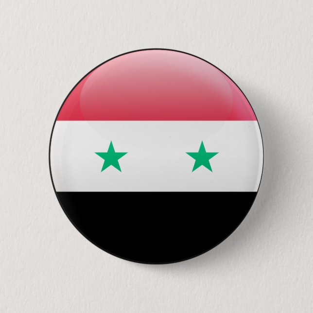 Chapa Redonda De 5 Cm Bandera de Siria (Anverso)