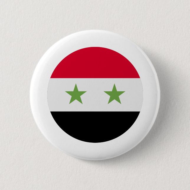 Chapa Redonda De 5 Cm Bandera de Siria (Anverso)