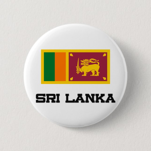 Chapa Redonda De 5 Cm Bandera de Sri Lanka (Anverso)