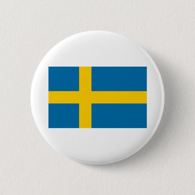 Chapa Redonda De 5 Cm Bandera de Suecia (Anverso)
