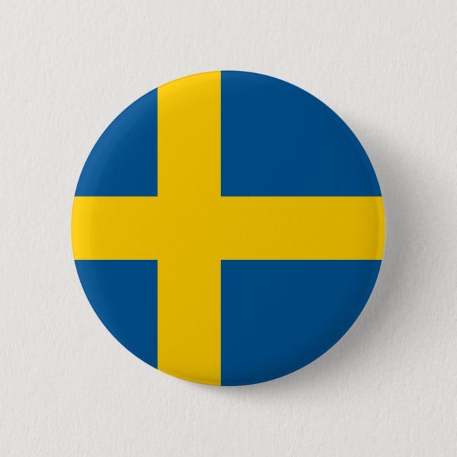 Chapa Redonda De 5 Cm Bandera de Suecia (Anverso)
