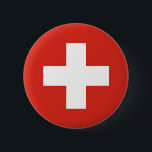 Chapa Redonda De 5 Cm Bandera de Suiza<br><div class="desc">Bandera patriótica de Suiza.</div>