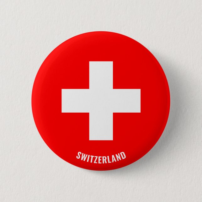 Chapa Redonda De 5 Cm Bandera de Suiza Encantadora Patriótica (Anverso)