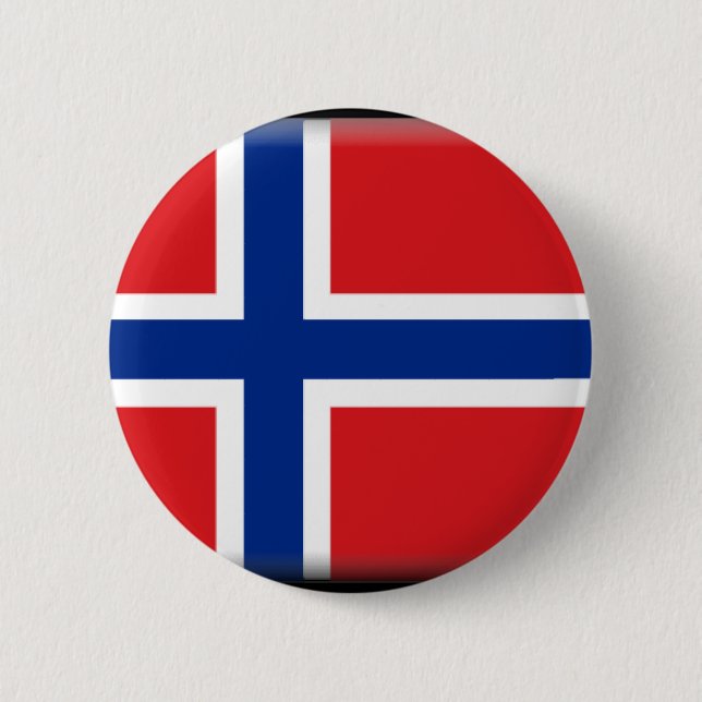 Chapa Redonda De 5 Cm Bandera de Svalbard (Noruega) (Anverso)