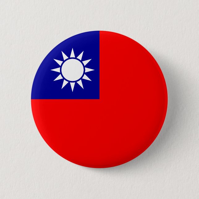 Chapa Redonda De 5 Cm Bandera de Taiwán (Anverso)