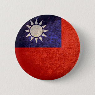Chapa Redonda De 5 Cm Bandera de Taiwán