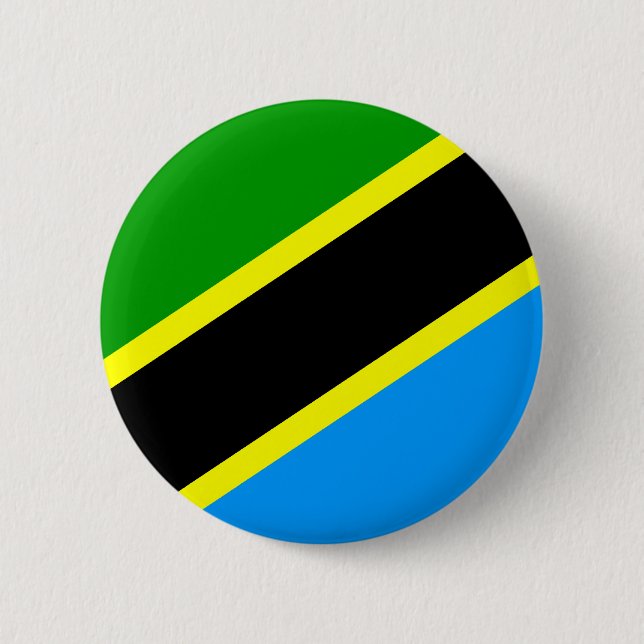 Chapa Redonda De 5 Cm Bandera de Tanzania (Anverso)