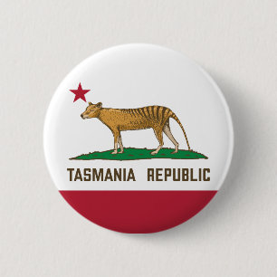 Chapa Redonda De 5 Cm Bandera de tilacino de la República de Tasmania Ti