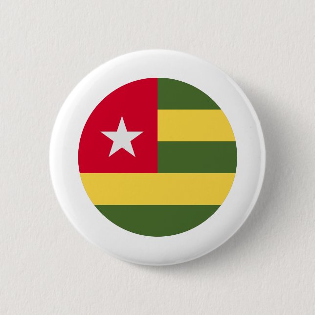 Chapa Redonda De 5 Cm Bandera de Togo (Anverso)