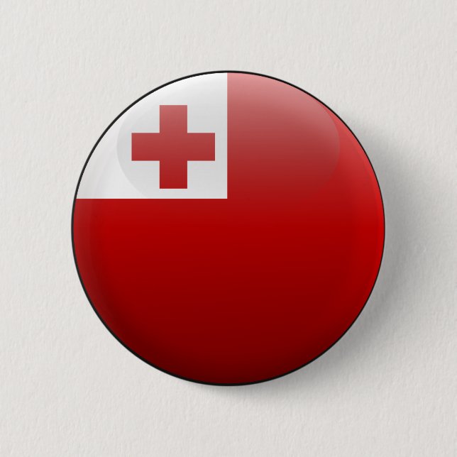Chapa Redonda De 5 Cm Bandera de Tonga (Anverso)