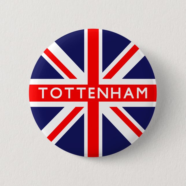 Chapa Redonda De 5 Cm Bandera de Tottenham UK (Anverso)