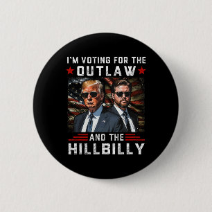 Chapa Redonda De 5 Cm Bandera de Trump 2024 Hillbilly J.d.vance 2024 Do