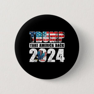Chapa Redonda De 5 Cm Bandera De Trump 2024 Recupera A Estados Unidos El