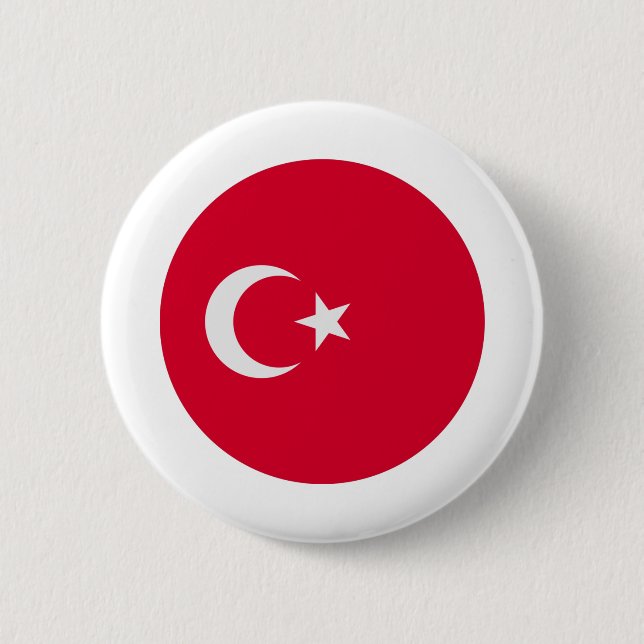 Chapa Redonda De 5 Cm Bandera de Turquía (Anverso)