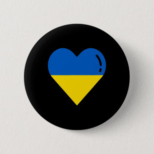 Chapa Redonda De 5 Cm Bandera de Ucrania Corazón Raíces Vacaciones Ucran