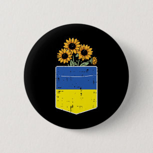 Chapa Redonda De 5 Cm Bandera de Ucrania Girasol Bolsillo Mujeres Ucrani