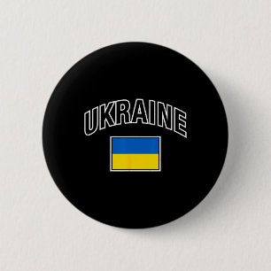 Chapa Redonda De 5 Cm Bandera de Ucrania Orgulloso Ucraniano