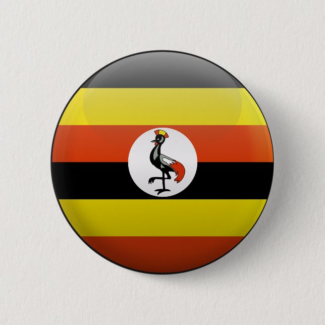 Chapa Redonda De 5 Cm Bandera de Uganda (Anverso)