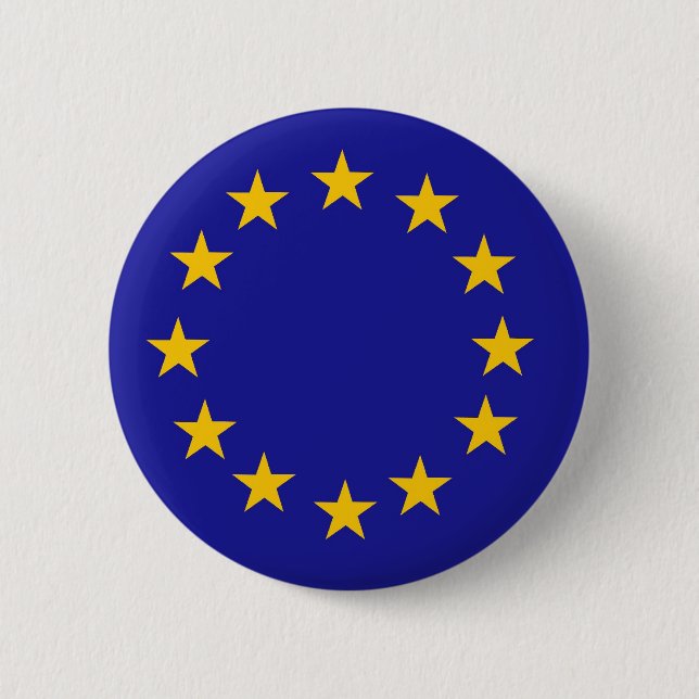 Chapa Redonda De 5 Cm Bandera de unión europea (Anverso)