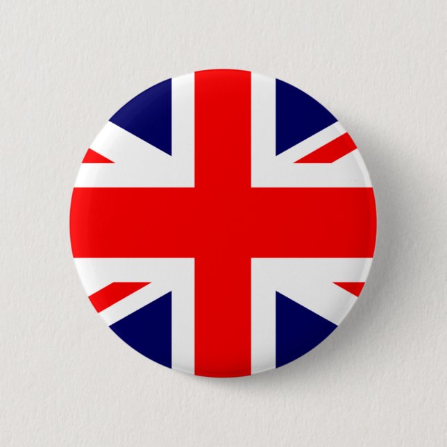 Chapa Redonda De 5 Cm Bandera de Union Jack Británicos (Anverso)