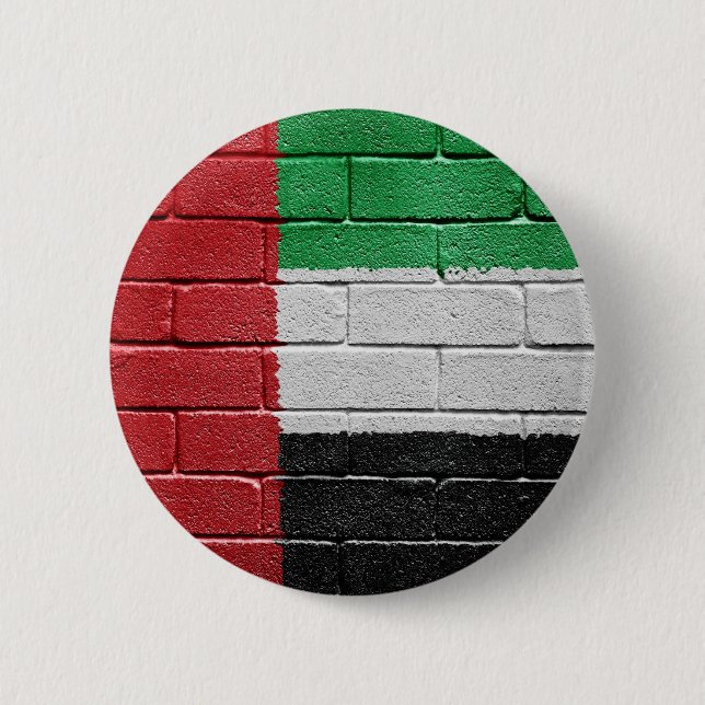 Chapa Redonda De 5 Cm Bandera de United Arab Emirates (Anverso)