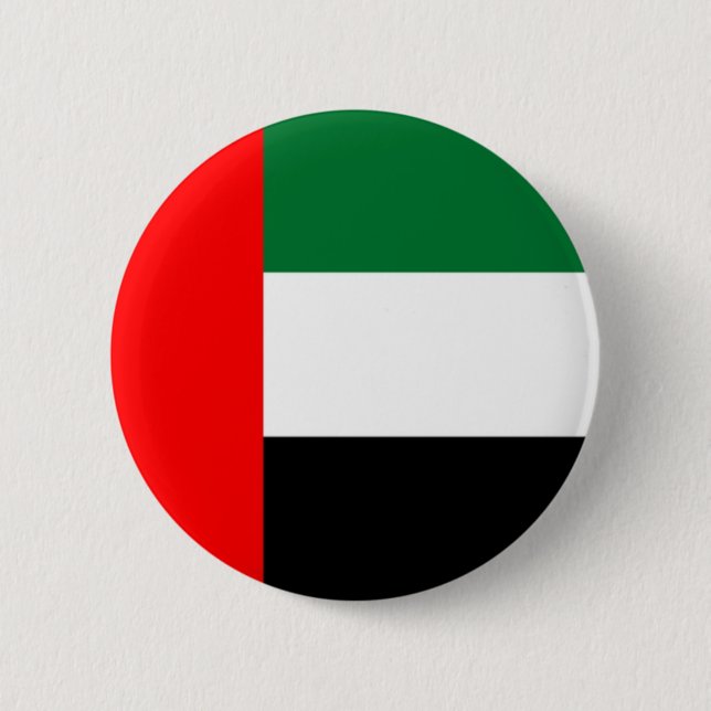 Chapa Redonda De 5 Cm Bandera de United Arab Emirates en el Pin/la (Anverso)