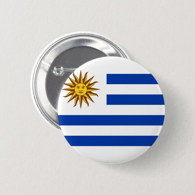 Chapa Redonda De 5 Cm Bandera de Uruguay (Anverso y reverso)