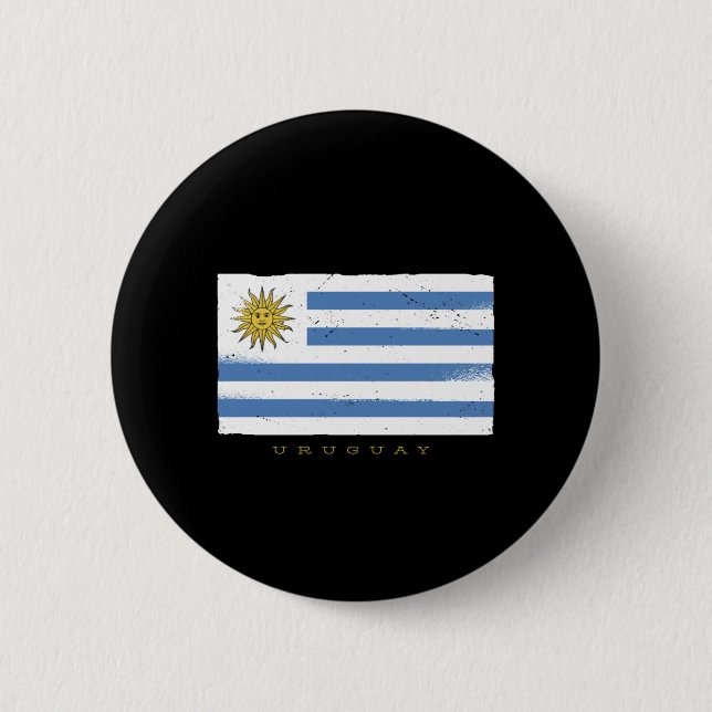Chapa Redonda De 5 Cm Bandera de Uruguay (Anverso)