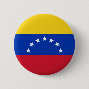Chapa Redonda De 5 Cm Bandera de Venezuela, 7 Estrellas