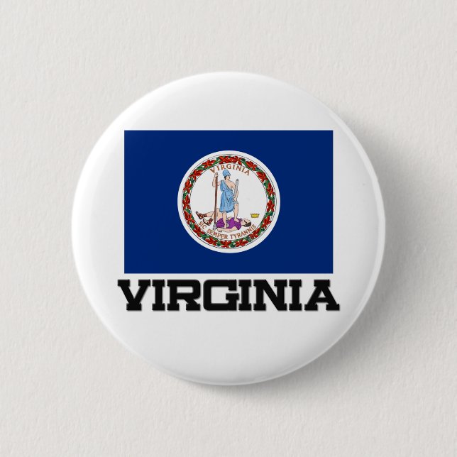 Chapa Redonda De 5 Cm Bandera de Virginia (Anverso)