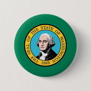 Chapa Redonda De 5 Cm Bandera de Washington