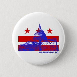 Chapa Redonda De 5 Cm Bandera de Washington DC