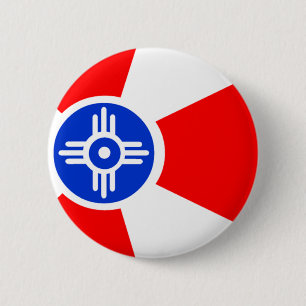 Chapa Redonda De 5 Cm Bandera de Wichita Kansas