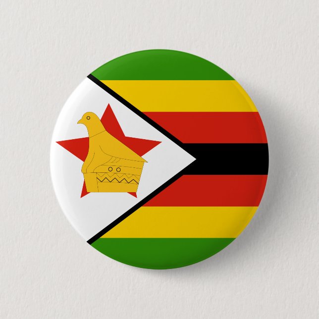 Chapa Redonda De 5 Cm Bandera de Zimbabue (Anverso)