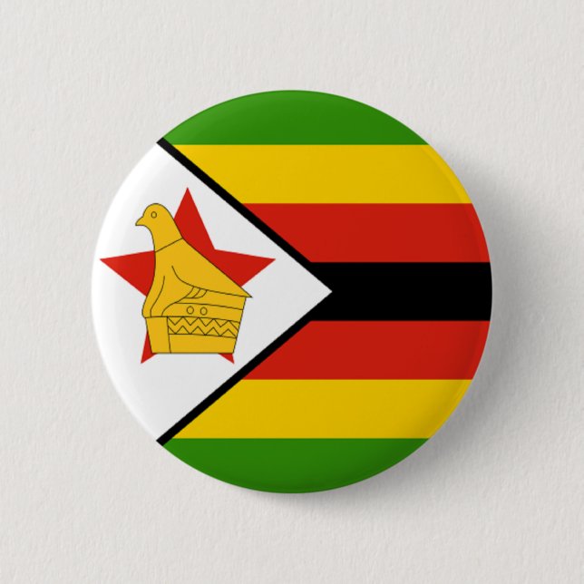 Chapa Redonda De 5 Cm Bandera de Zimbabwe (Anverso)