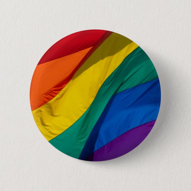 Chapa Redonda De 5 Cm Bandera del arco iris (Anverso)