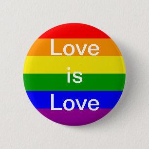 Chapa Redonda De 5 Cm Bandera del arcoíris amor es amor orgullo gay