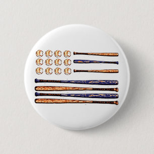 Chapa Redonda De 5 Cm bandera del béisbol
