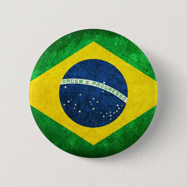 Chapa Redonda De 5 Cm Bandera del Brasil (Anverso)