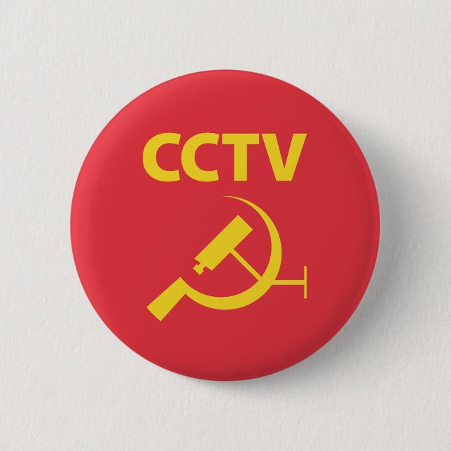 Chapa Redonda De 5 Cm Bandera del CCTV (Anverso)